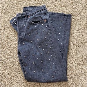 Levi’s 501 Gray studded Jeans